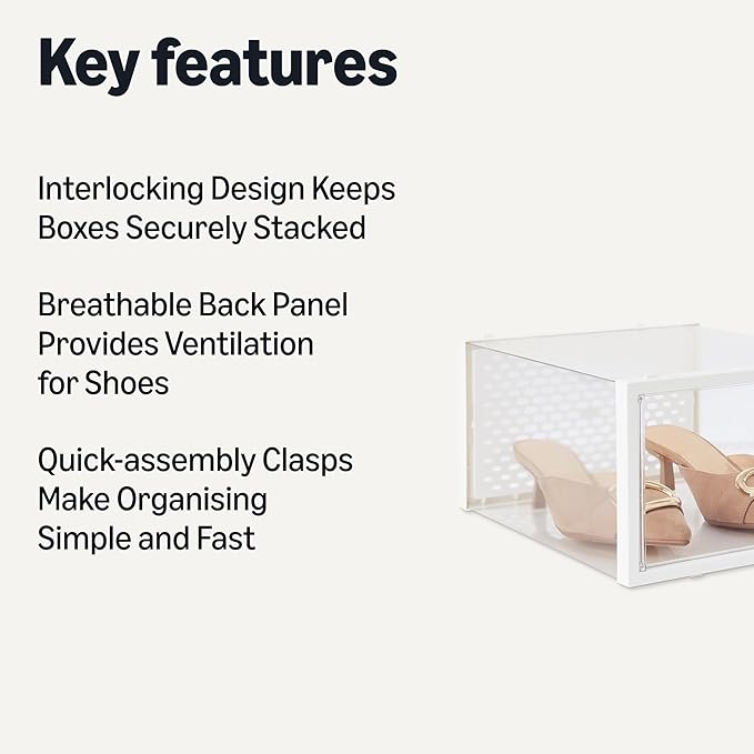 Amazon Basics Stackable and Foldable Clear Shoe Storage Organizer Box - Image 2