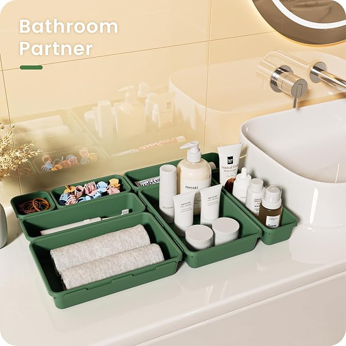 A-LuGei 【28PCS】 Drawer Organizer, Bathroom Organizers and Storage, Makeup - Image 2