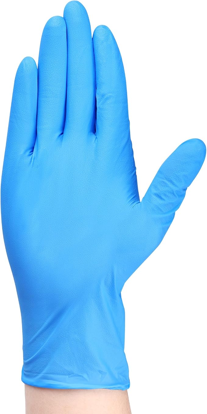 TitanFlex Heavy-Duty Blue Nitrile Gloves, Fully Textured, Mechanic Disposable - Image 2
