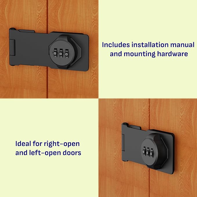 3-Digit Combination Lock, Zinc Alloy, Cabinet Door Latch, Easy DIY Installation - Image 4