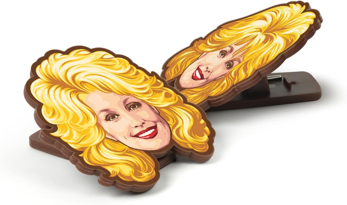 Dolly Parton Bag Clips, Set of 4, BPA-Free Plastic, Dolly-Inspired Iconic Hairstyle Designs, Kitchen and Pantry Organization
