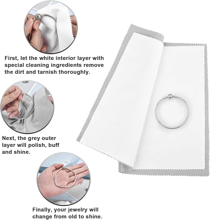 SEVENWELL Silver Polishing Cloth, Jewelry Cleaner Cloth - Image 5