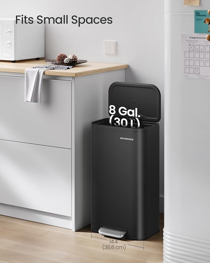 SONGMICS Kitchen Trash Can, 8-Gallon Garbage Can - Image 3