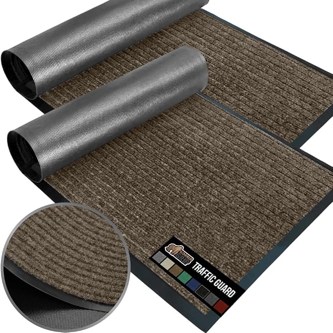 GORILLA GRIP Traffic Guard Door Mat, 2 Pack, Heavy Duty Waterproof Doormat by GorillaGrip