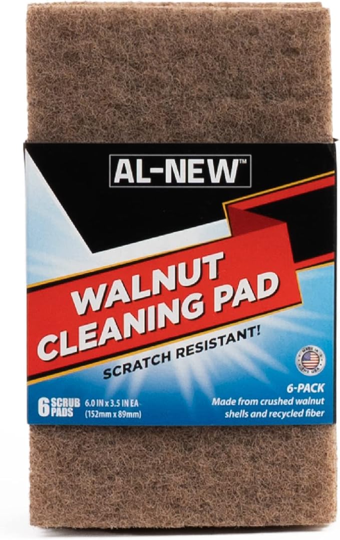 AL-NEW Walnut Cleaning Pads | Versatile, Scratch Resistant Household Cleaning & by AL-NEW