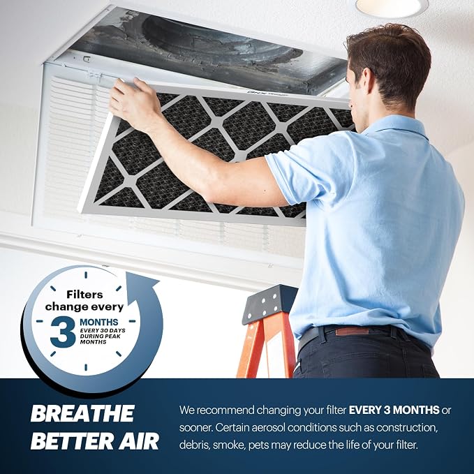 BNX TruFilter 16x25x1 MERV 12 Odor Defense AC Furnace Air Filter - Image 7