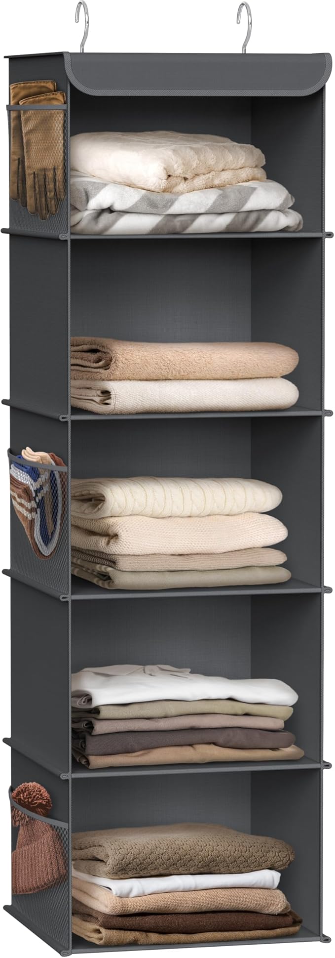 Simple Houseware 5 Shelf Hanging Closet Organizer, Dark Gray by SimpleHouseware