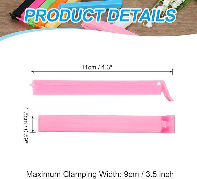 PATIKIL Sealing Clips 4.3 Inch, 10 Pack Reusable Plastic Bag Clip Clamp Sealer - Image 2