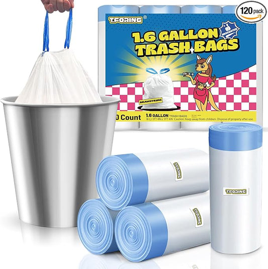 1.6 Gallon Mini Trash Bags Drawstring by TFORING%C2%AE