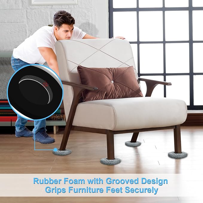New Upgrade Furniture Movers Sliders, 4+4 Pack 4.3" Multi-Surface Furniture - Image 4