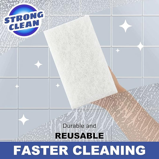 Handled Bath Scrubber, Bathroom Scouring Pad, Heavy Duty Cleaning Sponge Scrub - Image 2