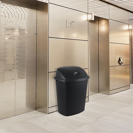 Yuright 40 L / 10 Gallon Swing Lid Trash Bins, 4 Pack Large Plastic Garbage Cans - Image 4