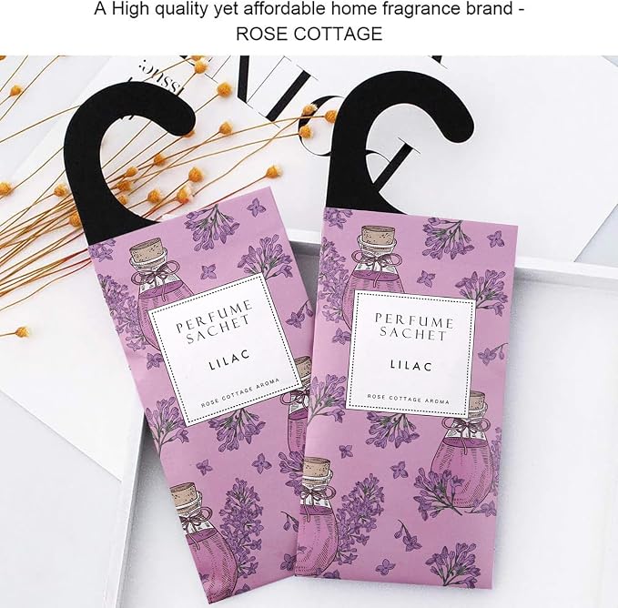 ROSE COTTAGE Large 12 Packs Lilac Hanging Closet Air Freshener Scented Sachets - Image 6