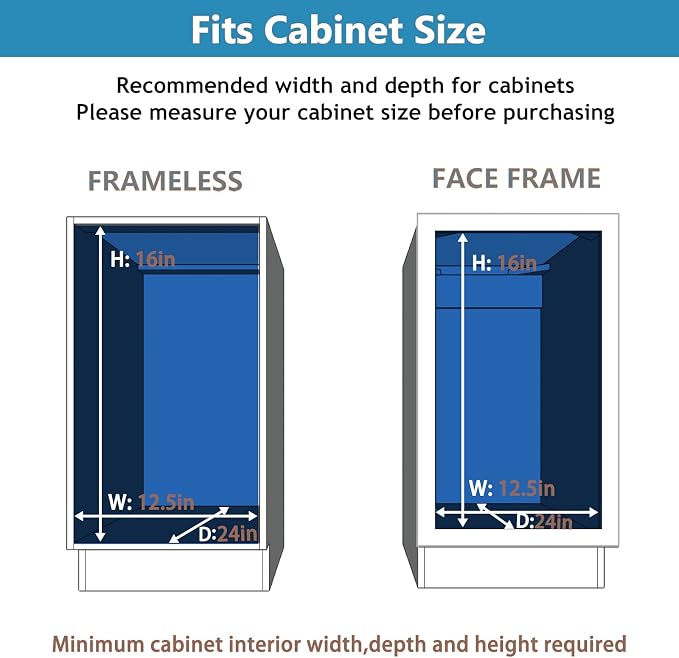 LOVMOR 2 Tier Individual Pull Out Cabinet Organizer 11"W x 21"D, Slide Out - Image 4