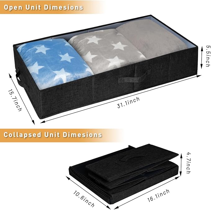 punemi Under Bed Storage Containers, Large Sturdy Under Bed Clothes Drawer - Image 5