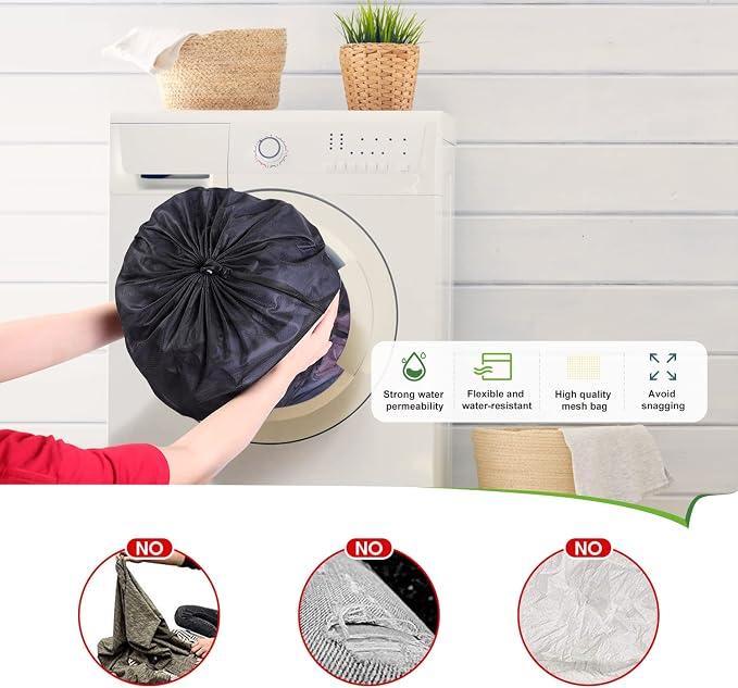 OTraki 20x24 inch Mesh Laundry Bags 2 Pack Fine Mesh Heavy Duty Drawstring Bag - Image 6