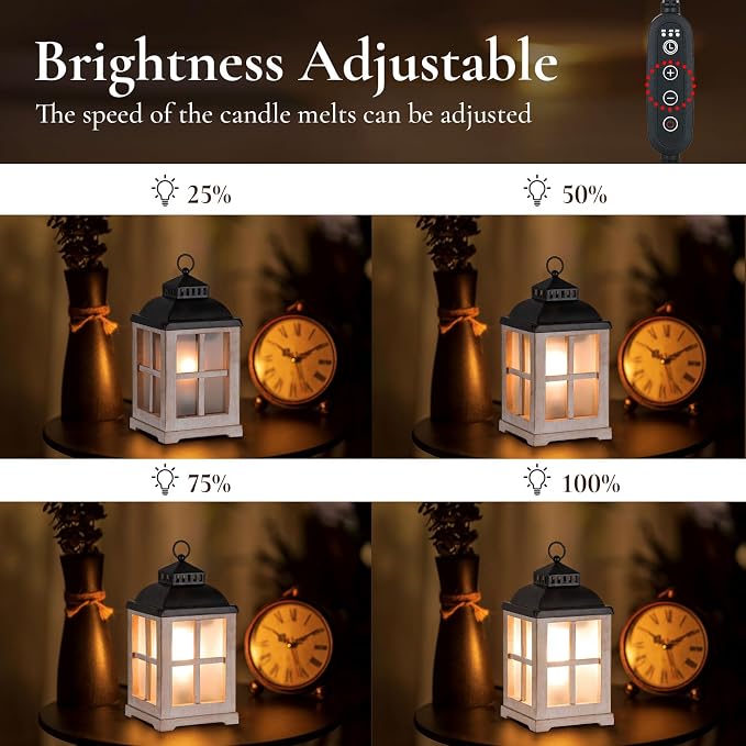 Wax Melt Warmer with Timer: Farmhouse Lantern Candle Warmer Electric Tart - Image 3