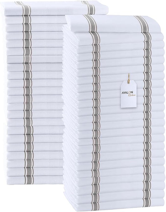 Dish Towels Set Size 15x25 Inch, 100% Cotton Soft & Absorbent Linen Kitchen by Avalon+Kitchen