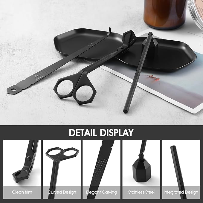 PATOISE 4 in 1 Candle Accessory Set, Wick Trimmer, Candle Snuffer, Wick Scoop - Image 2