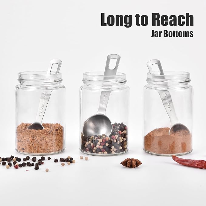 Doosu Measuring Spoons Set of 8-18/8 Stainless Steel Heavy Duty Teaspoons - Image 7