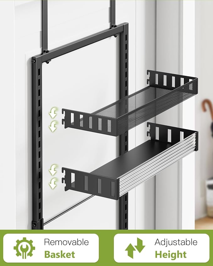 6-Tier Over the Door Pantry Organizer, 2 in 1 Large Door Spice Rack - Image 4