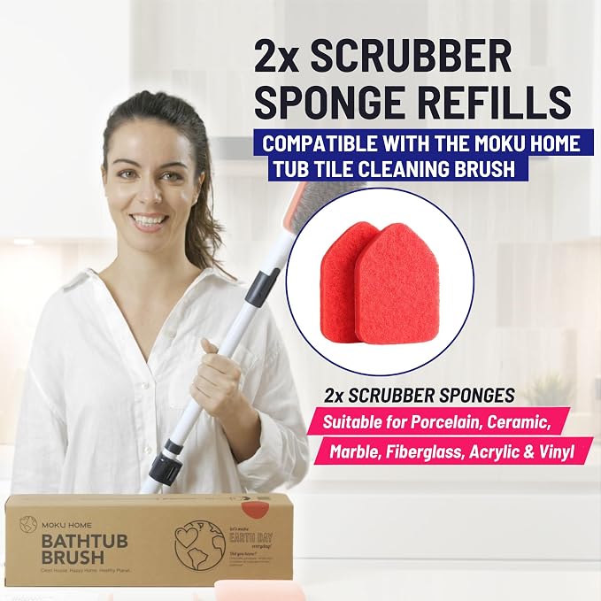 Replacement Scrubber Refill for Moku Home Extendable Tub Tile Shower Brush for - Image 2