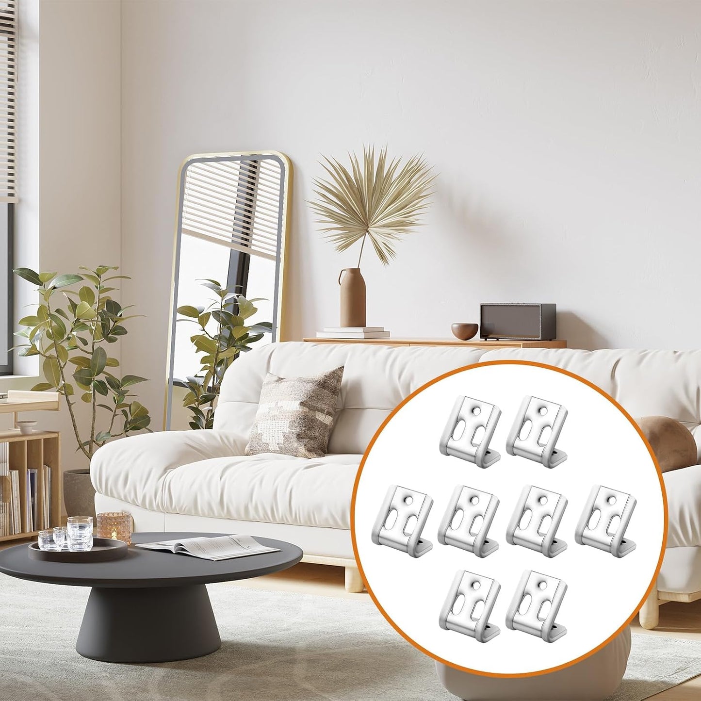 100 Pcs Couch Spring Clips Thick Upholstery Couch Spring Repair Clips for Furniture Sofa Chair Replacement Parts, 5-Hole