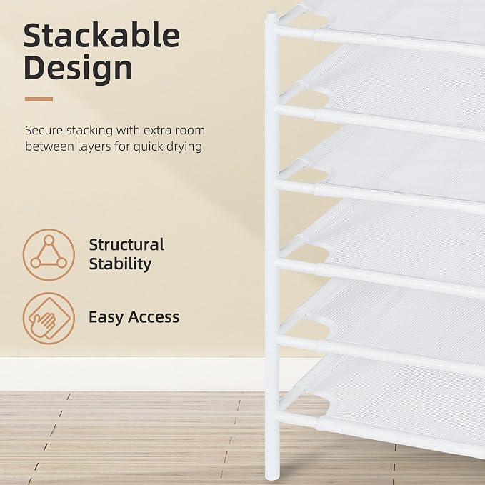 STORAGE MANIAC Sweater Drying Rack, Mesh Clothes Drying Rack, Stackable Laundry - Image 5