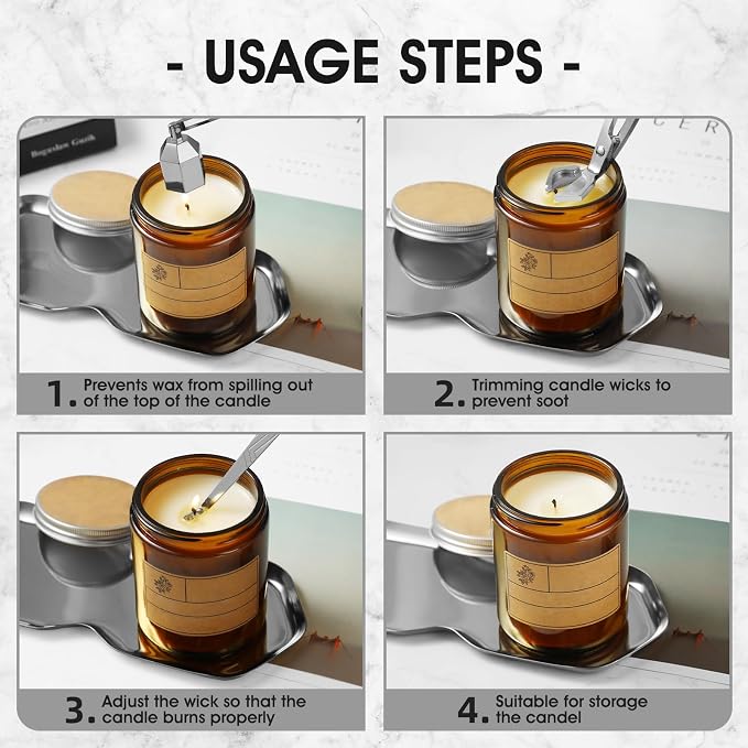 PATOISE 4 in 1 Candle Accessory Set, Wick Trimmer, Candle Snuffer, Wick Scoop - Image 7