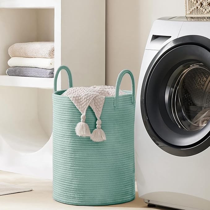 YOUDENOVA Laundry Hamper Basket, Woven 58L Tall Laundry Basket - Image 6