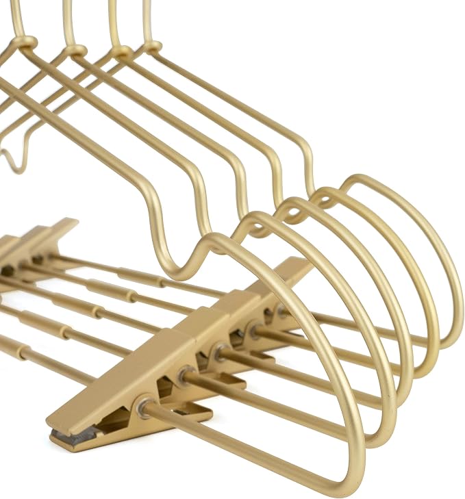 12.5" Gold Metal Baby Clothes Clips Hanger Children Kids Coat Hanger Display - Image 7