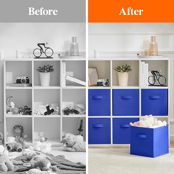 Lifewit Collapsible Fabric Storage Cubes Bins Set 11 Inch, Foldable Cubby - Image 6