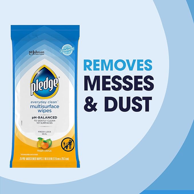 Pledge Multisurface Cleaning Wipes, pH Balanced, Fresh Citrus - Image 7