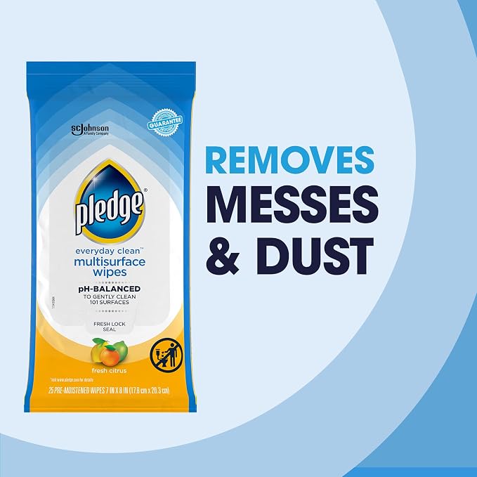 Pledge Multisurface Cleaning Wipes, pH Balanced, Fresh Citrus - Image 3