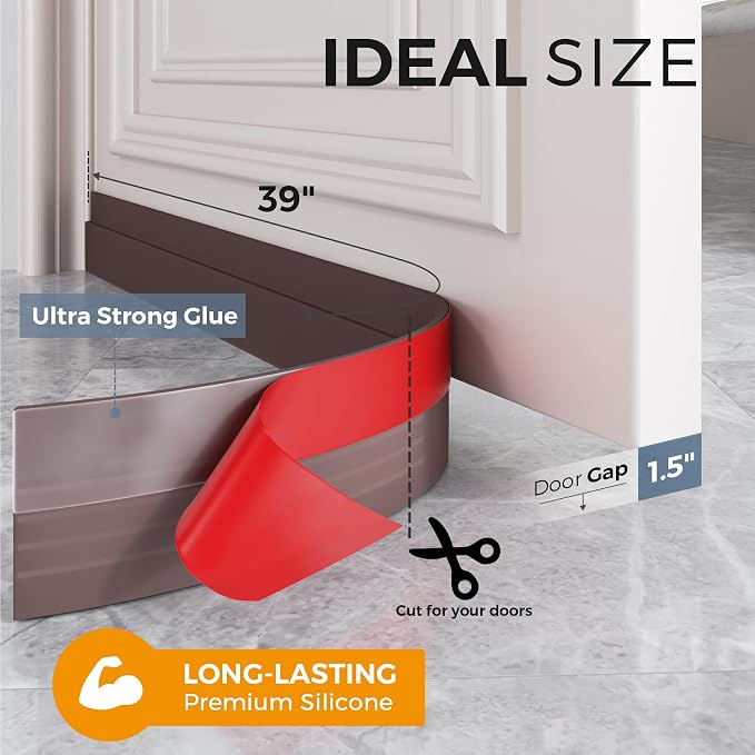 GroTheory 2 Pack Door Draft Stopper, Under Door Draft Blocker, Soundproof Door - Image 4