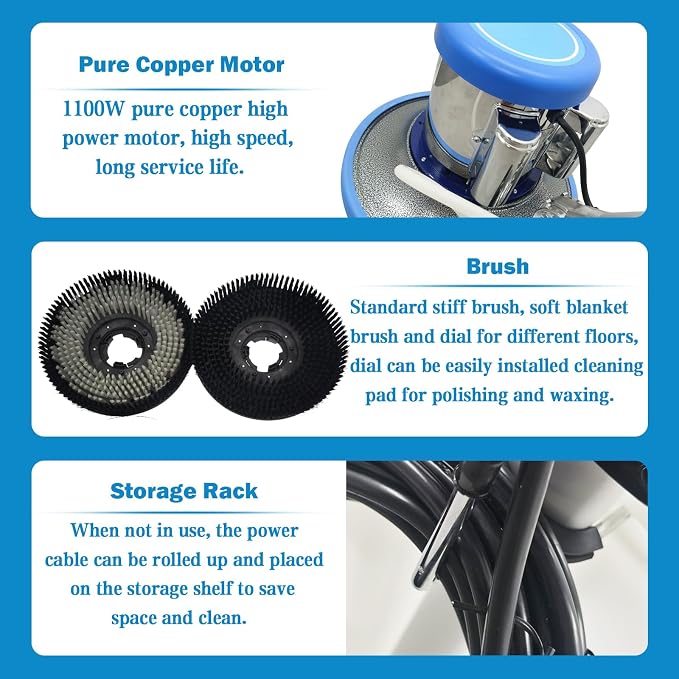 TECHTONGDA Floor Polisher Commercial Floor Buffer Scrubber Buffer Polisher - Image 6