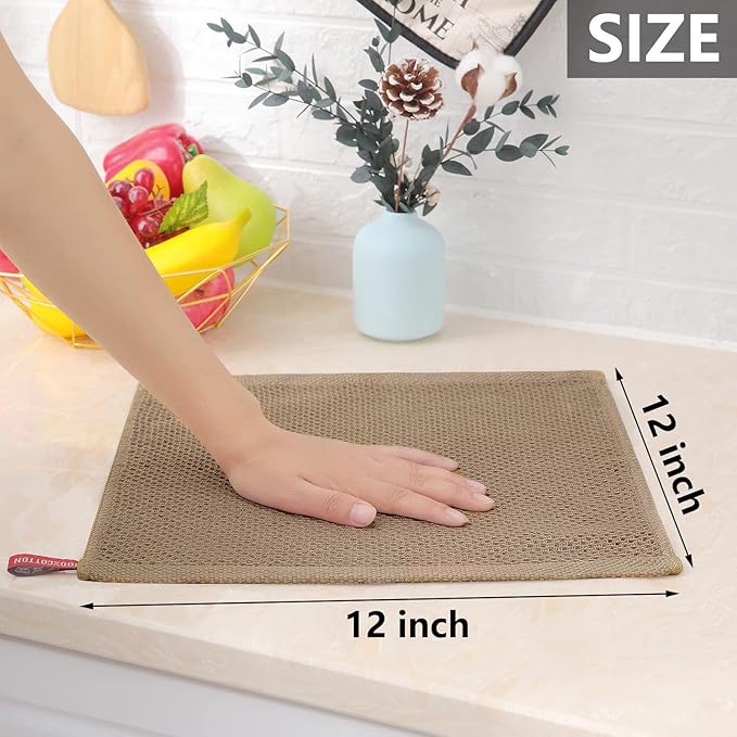 Homaxy 100% Cotton Waffle Weave Kitchen Dish Cloths, Ultra Soft Absorbent Quick - Image 5