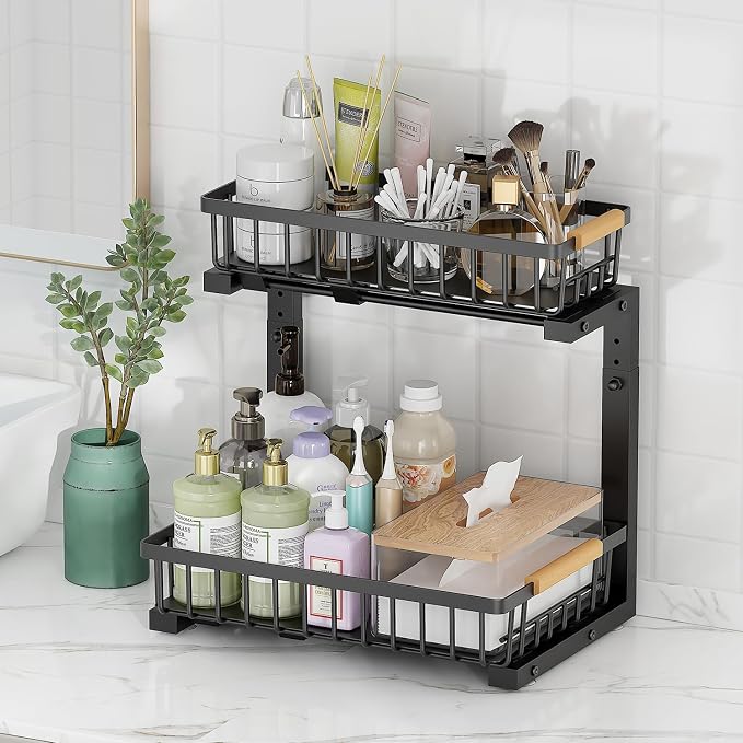 2-Tier Slide Out Under Sink Organizer – 2-Tier Pull-Out Storage Rack, Bathroom - Image 6