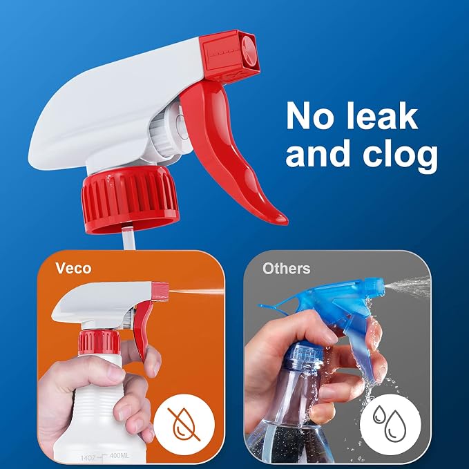 Veco Spray Bottle with Measurements and Adjustable Nozzle, HDPE Plastic Spray - Image 4