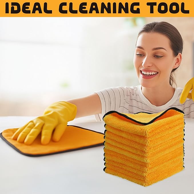 Tallew 12 Pcs Microfiber Towels 16 Inch x 16 Inch Microfiber Cloth Car Drying - Image 4