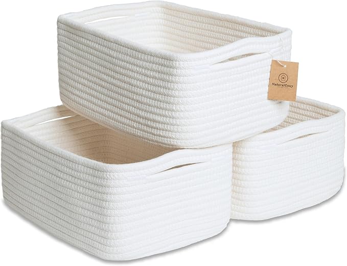 NaturalCozy 11.8"x8"x4.5” Storage Baskets by NaturalCozy