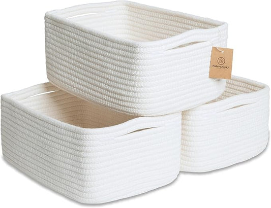 NaturalCozy 11.8"x8"x4.5” Storage Baskets by NaturalCozy