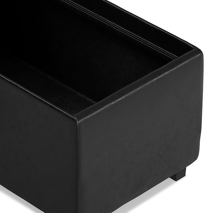 SIMPLIHOME Avalon 42 inch Wide Contemporary Rectangle Storage Ottoman in - Image 10