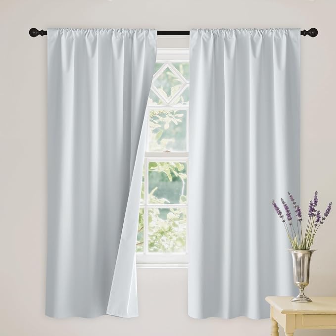 RYB HOME White Blackout Curtains by RYBHOME