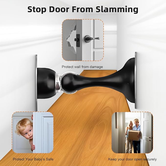 Probrico Black Magnetic Door Stoppers - Image 3