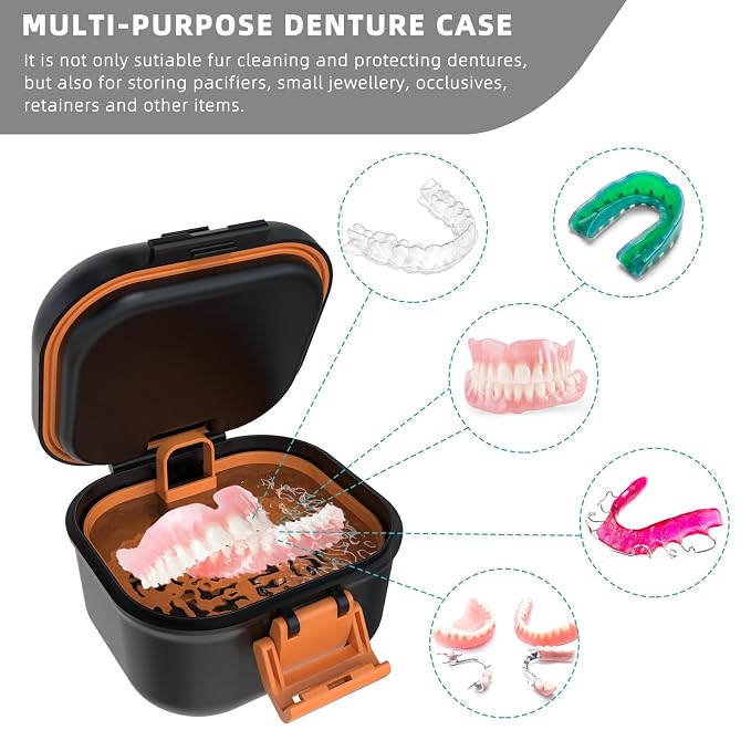 ARGOMAX Leak Proof Denture Bath Cup, Portable Soaking Denture Box, Denture Bath - Image 3