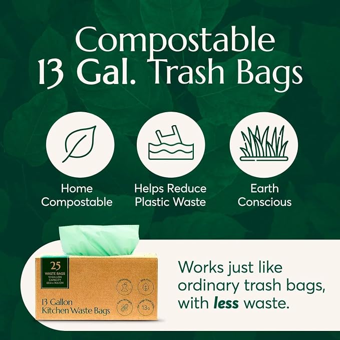Cleanomic Compostable* 13 Gallon Trash Bags - Image 2