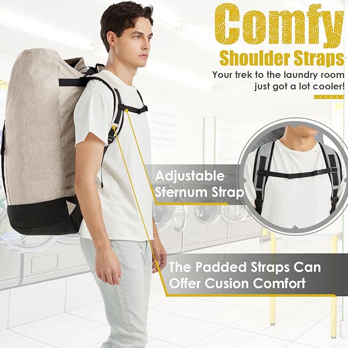 Laundry Bags Extra Large Heavy Duty, Laundry Backpack College 115L, Large - Image 4