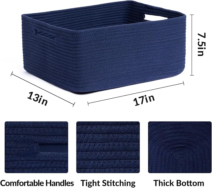 Large Storage Baskets for Organizing, Closet Shelf Baskets for Clothes Blanket - Image 2