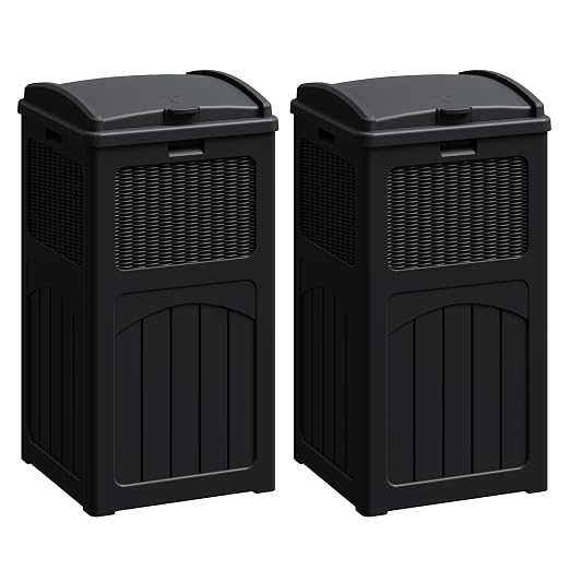 Flamaker 30 Gallon Trash Can, Resin Outdoor Garbage Can by Flamaker